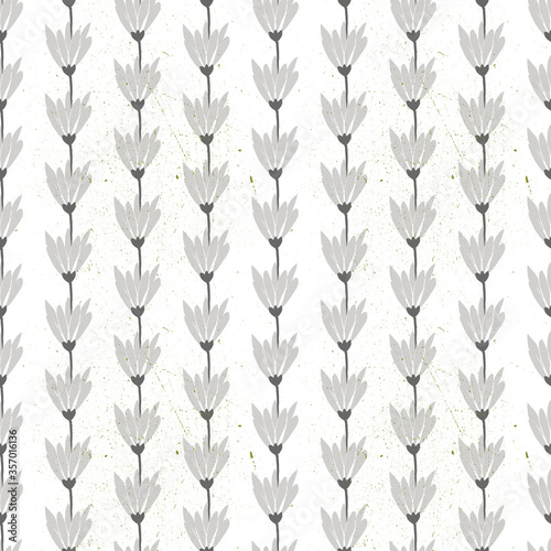 Vector seamless pattern with daisies . white background