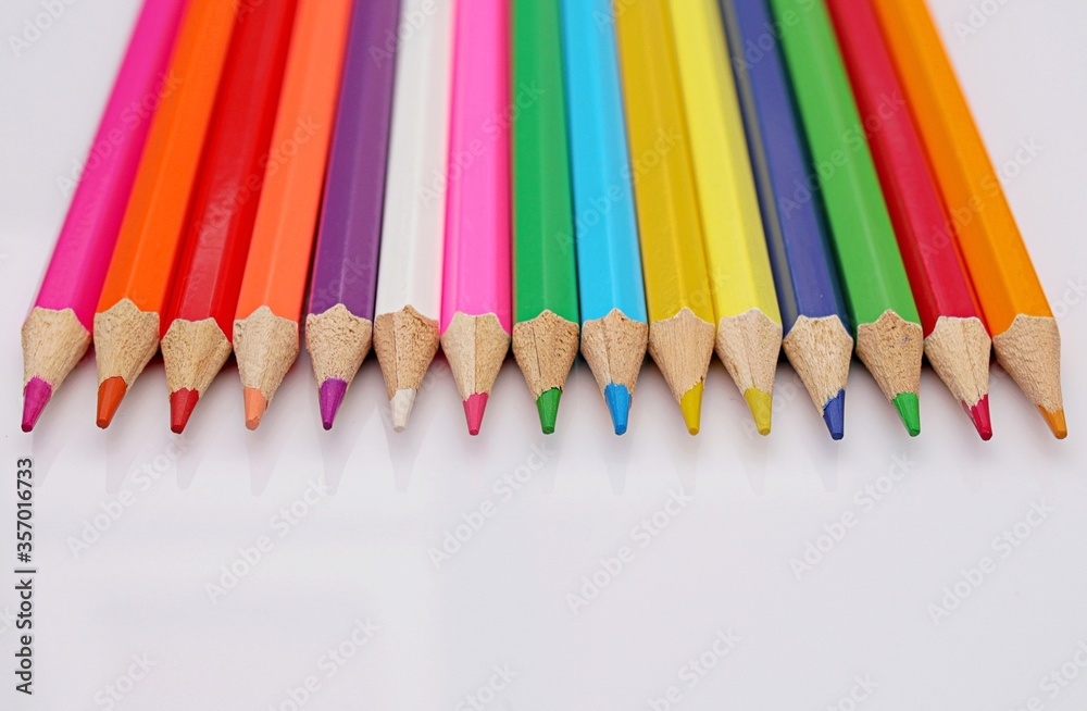colored pencils isolated on white background colored pencils isolated on white background
