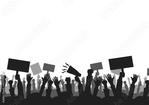Hand drawing and protest Concepts of social problems It is a vector, icon.