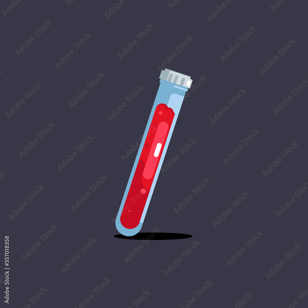 Blood test tube. Vector illustration, Flat medical consept Blood test tube. Vector illustration, Flat medical consept
