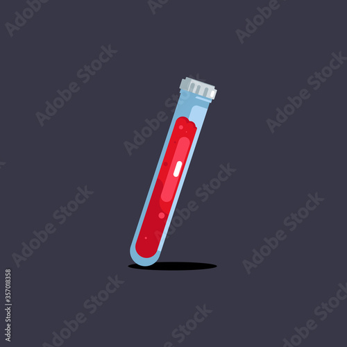 Blood test tube. Vector illustration, Flat medical consept