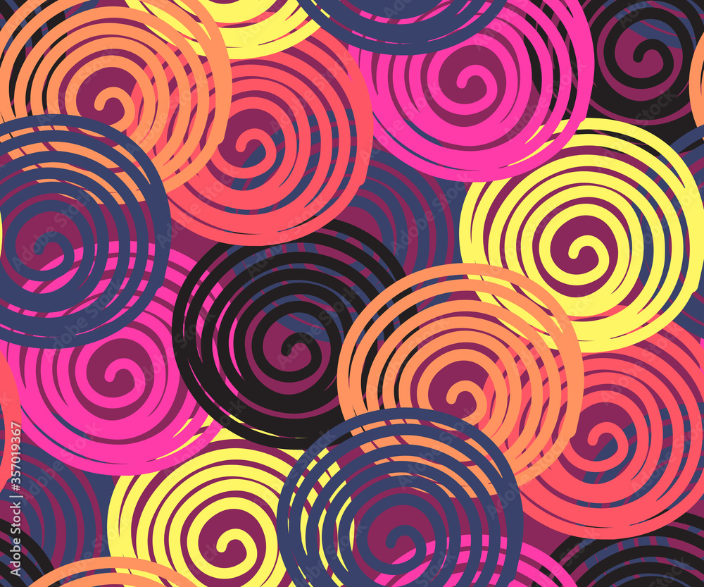 Seamless pattern with bright circles