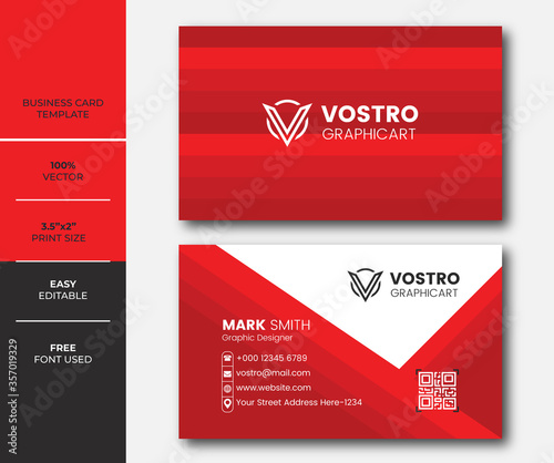 Corporate Modern Business card template, Creative and Professional Business card Design Vector, Simple Business card design, Clean Business card design, 
