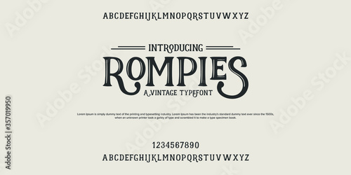 Typography vintage elegant. Vector illustration word. Typeface design a to z.