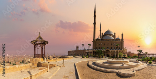 Photos Cairo Citadel, the Great Mosque view, sunset panorama, Egypt
