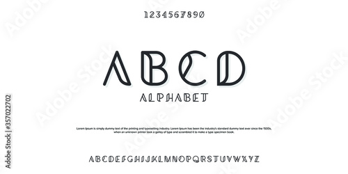 Simple classic design font vector illustration of alphabet letters.