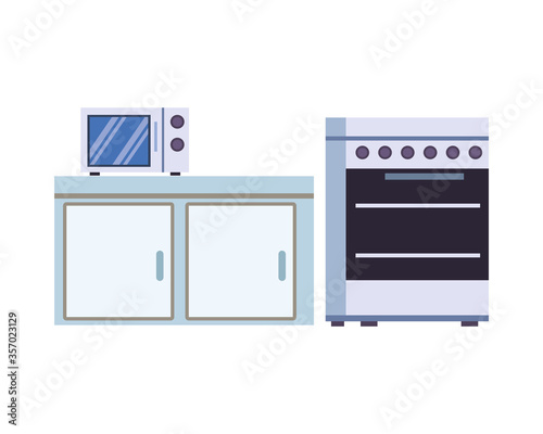 microwaves ovens in drawer kitchen appliance isolated icon