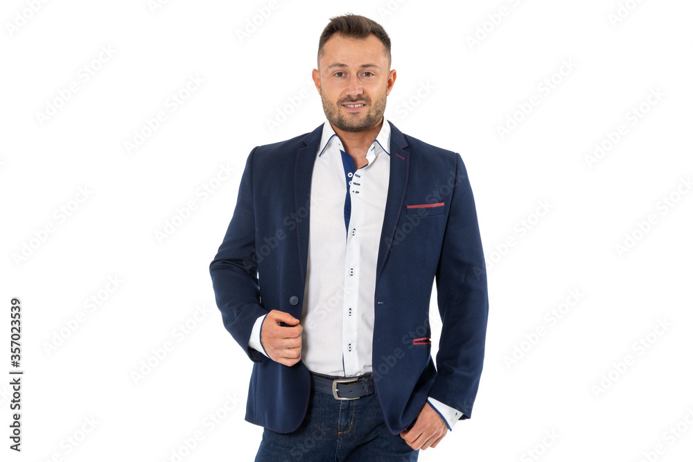 Portrait of a business man in a suit isolated on a white background. Portrait of a business man in a suit isolated on a white background.