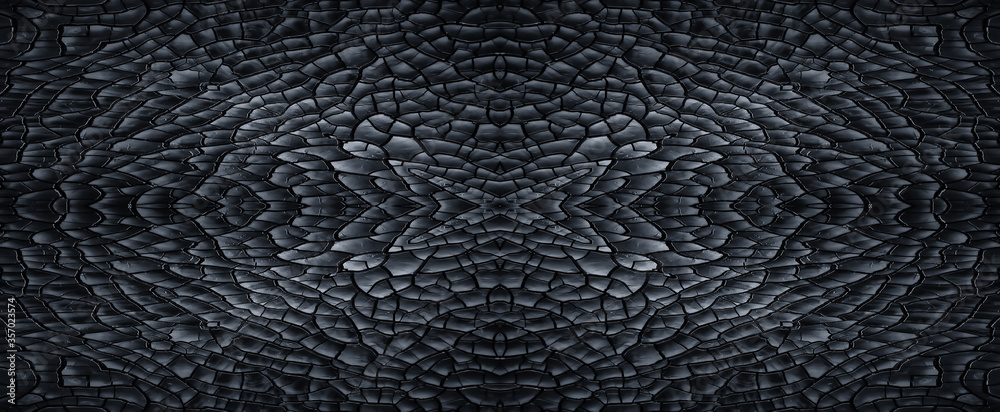 Fish scale dark pattern on raw concrete cement space to decorative style. Seamless texture background to decorate on the wall. Fish scale dark pattern on raw concrete cement space to decorative style. Seamless texture background to decorate on the wall.