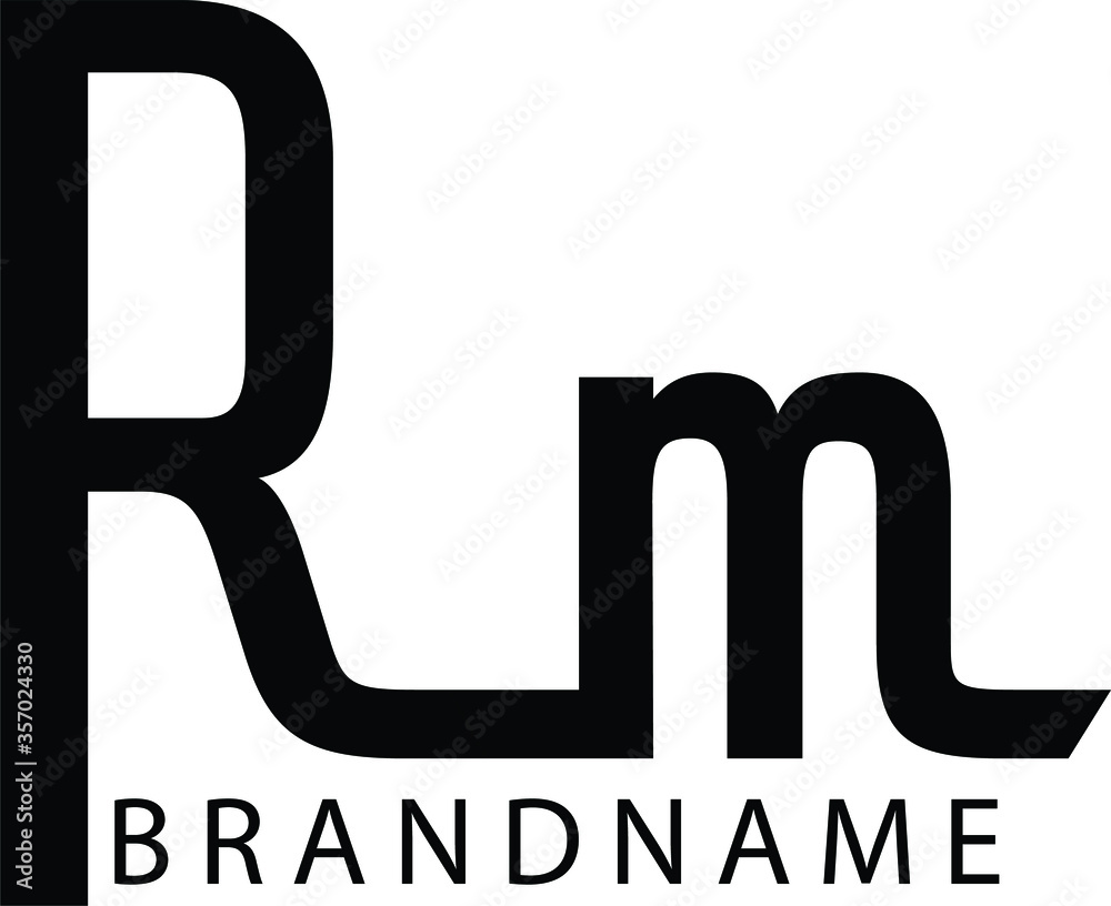  RM  Letter Initial Logo Design, Vector Template