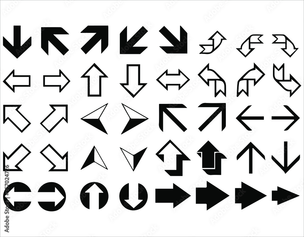 vector of direction signs