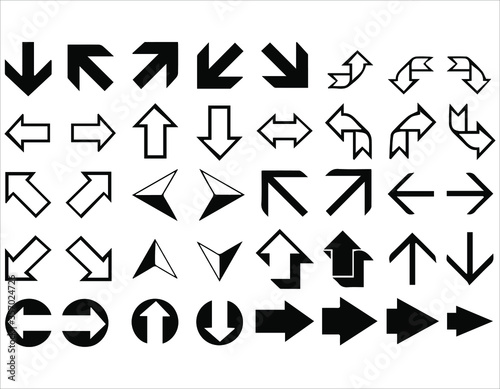 vector of direction signs