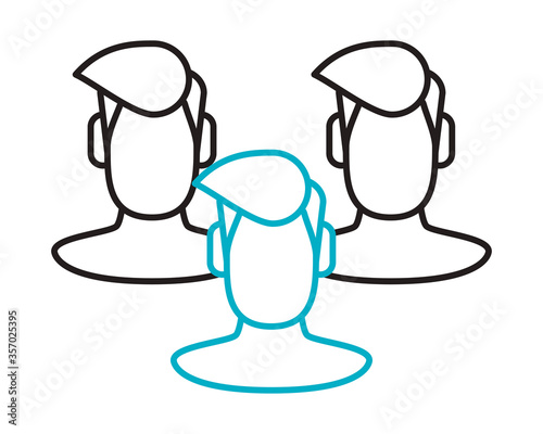 humans silhouettes distance social line style icon