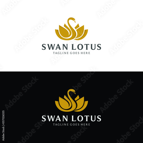 make  a lotus with a swan animal in the logo of spa. looking good or spa company.
