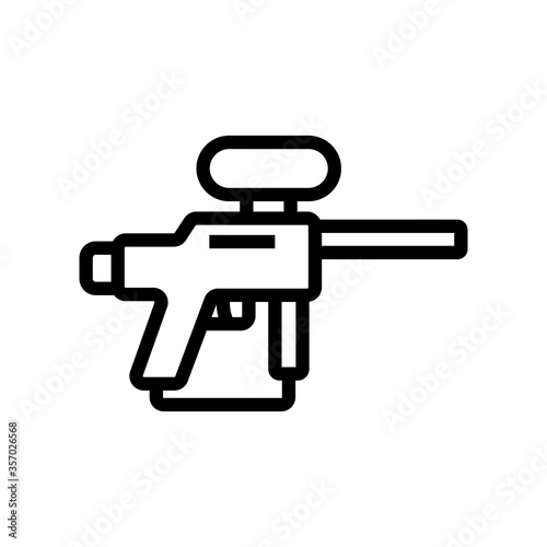 paintball gun icon vector. paintball gun sign. isolated contour symbol illustration