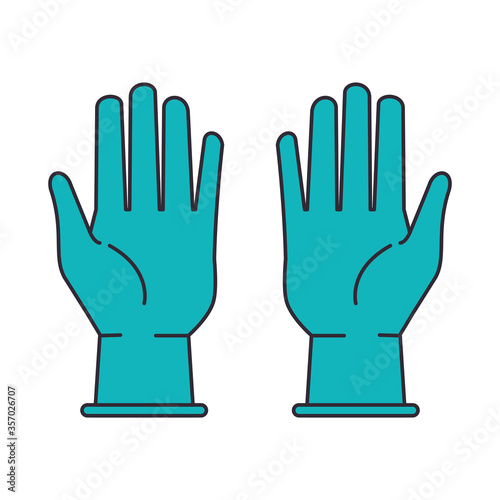 rubber gloves line style icon