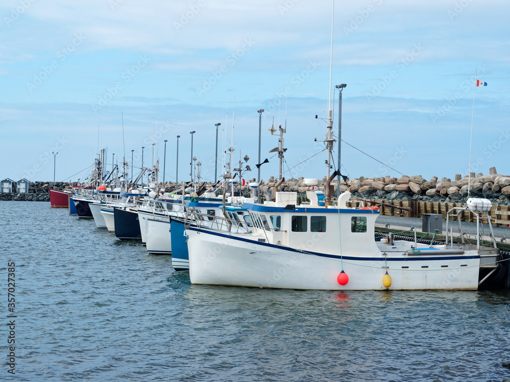 Docked fishing boats, Magdalen Islands