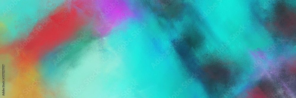 Fototapeta abstract colorful diagonal background graphic with lines and medium turquoise, light sea green and indian red colors. can be used as card, banner or header