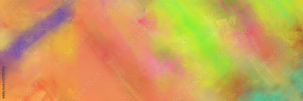 abstract colorful diagonal backdrop with lines and peru, sandy brown and green yellow colors. art can be used as background illustration