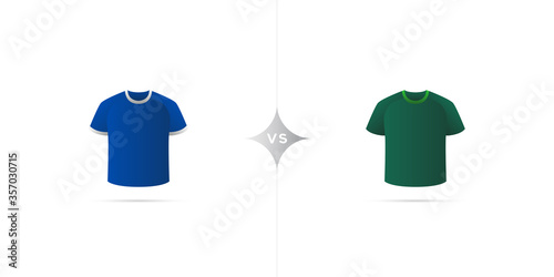 Schalke 04 versus Werder. Soccer jersey with shadow. Vector illustration.