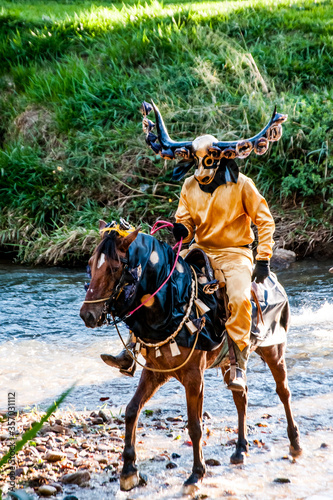 As cavalhadas são representações teatrais com base na tradição européia da Idade Média, as mais importantes cavalhadas ocorrem na cidade de Pirenópolis, Goiás, Brasil photo