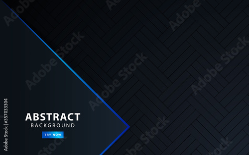 premium modern dark abstract background banner with blue line. vector illustration. photo