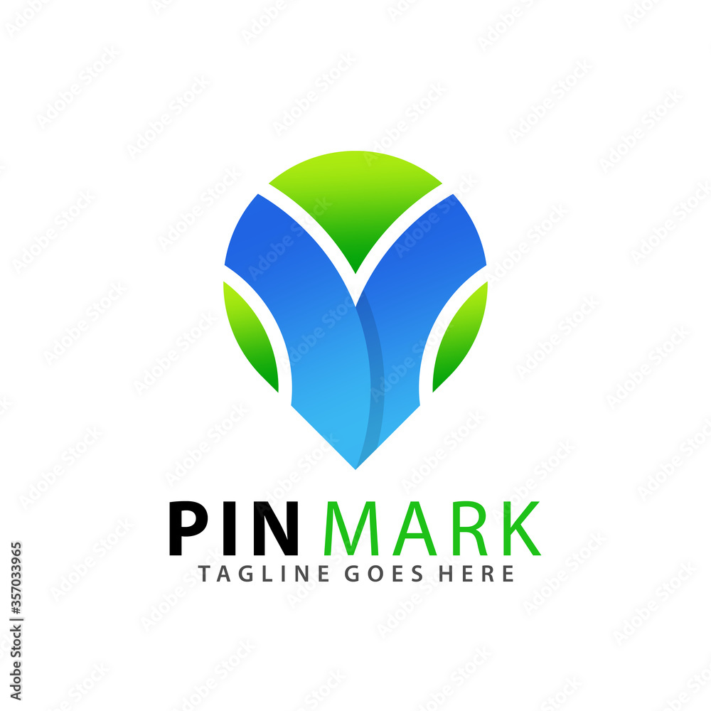 Abstract Letter V Pin Mark Leaf Logo Design Premium Stock Vector Illustration Abstract Letter V Pin Mark Leaf Logo Design Premium Stock Vector Illustration