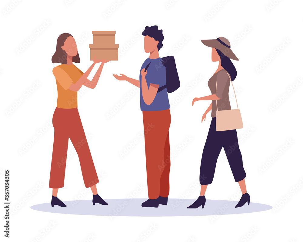 young people fashion wear characters