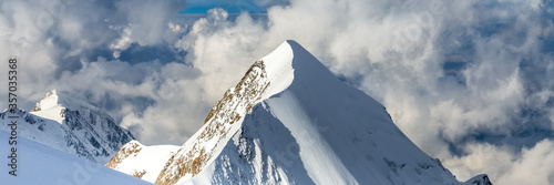 Mont Blanc mountain, White mountain. View from Aiguille du Midi Mount.