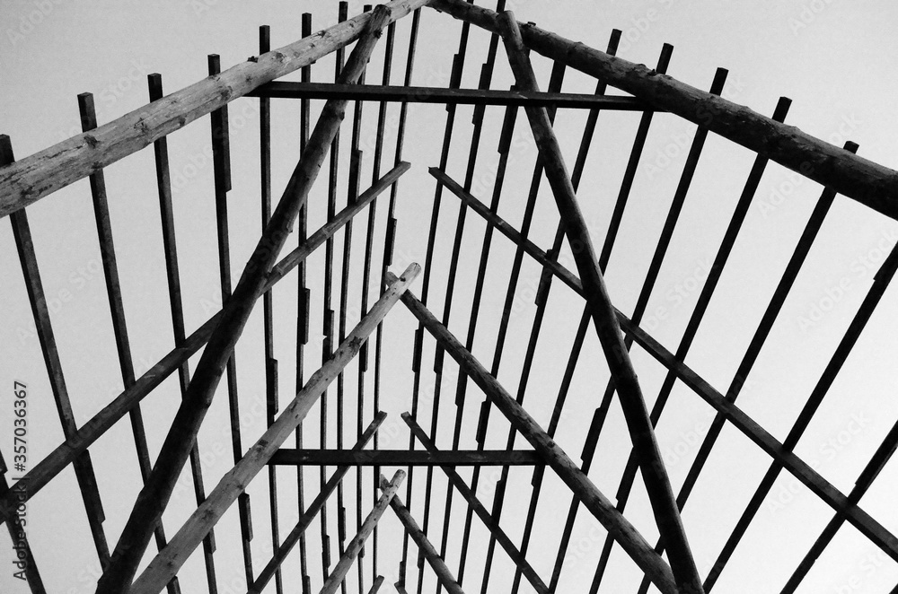Photography mighty old wooden stockfish structure