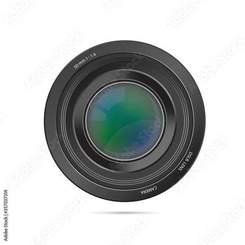 Vector illustration of optical lens for DSLR camera