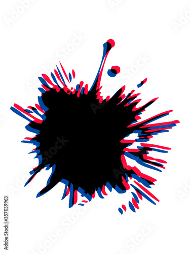 3D Klecks Spritzer Farbe 