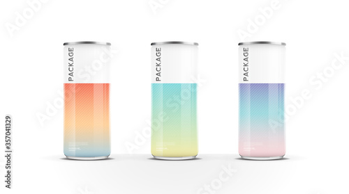 Aluminium cans for beer, water, juice energy drink or soda pack mock up template design on white background.vector.