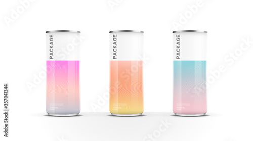 Aluminium cans for beer, water, juice energy drink or soda pack mock up template design on white background.vector.