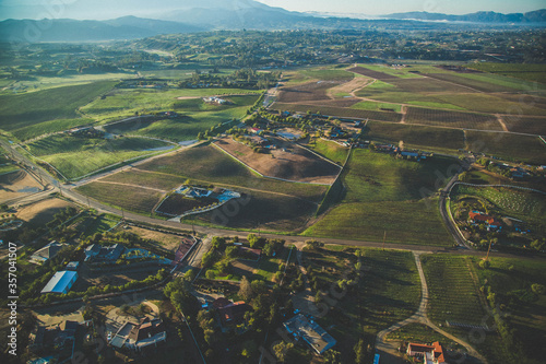 aerial view of rural landscape Temecula California wine country stock photo  photo