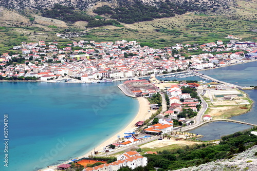 Town Pag on the Island of Pag in Croatia