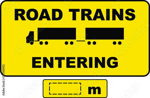 road train entering warning sign