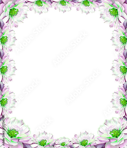 Frame decorated with beautiful flowers, frame for invitations, wedding invitations, birthday.Invitation form for a wedding, anniversary © Natalia