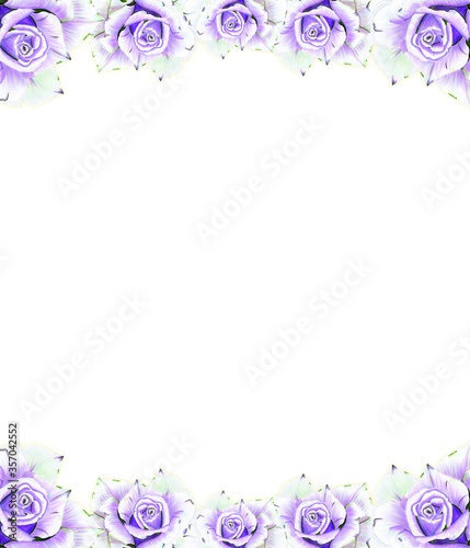 Frame decorated with beautiful flowers, frame for invitations, wedding invitations, birthday.Invitation form for a wedding, anniversary