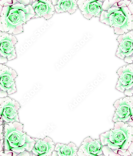 Frame decorated with beautiful flowers, frame for invitations, wedding invitations, birthday.Invitation form for a wedding, anniversary