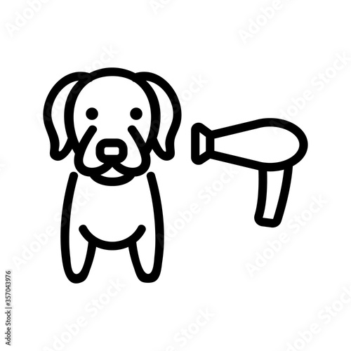 dog hair dryer icon vector. dog hair dryer sign. isolated contour symbol illustration
