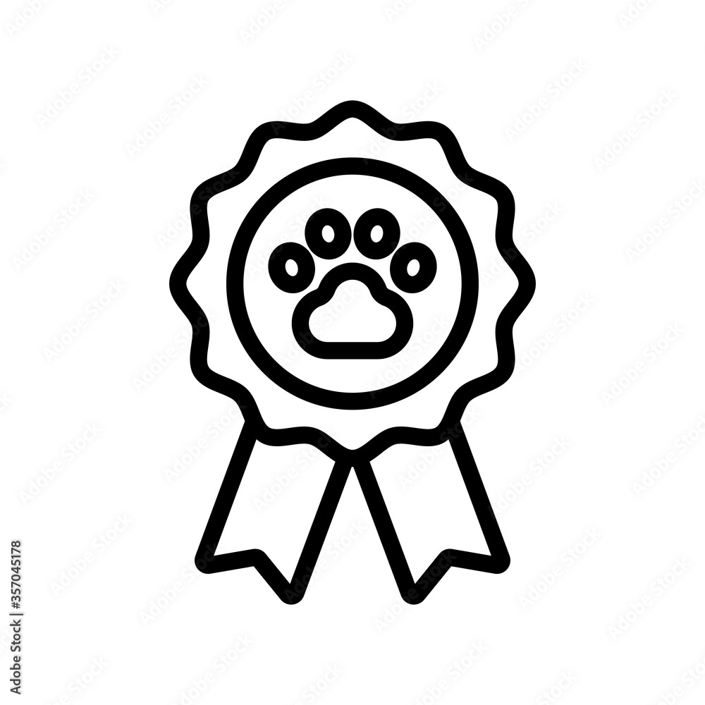 dog medal award icon vector. dog medal award sign. isolated contour symbol illustration dog medal award icon vector. dog medal award sign. isolated contour symbol illustration