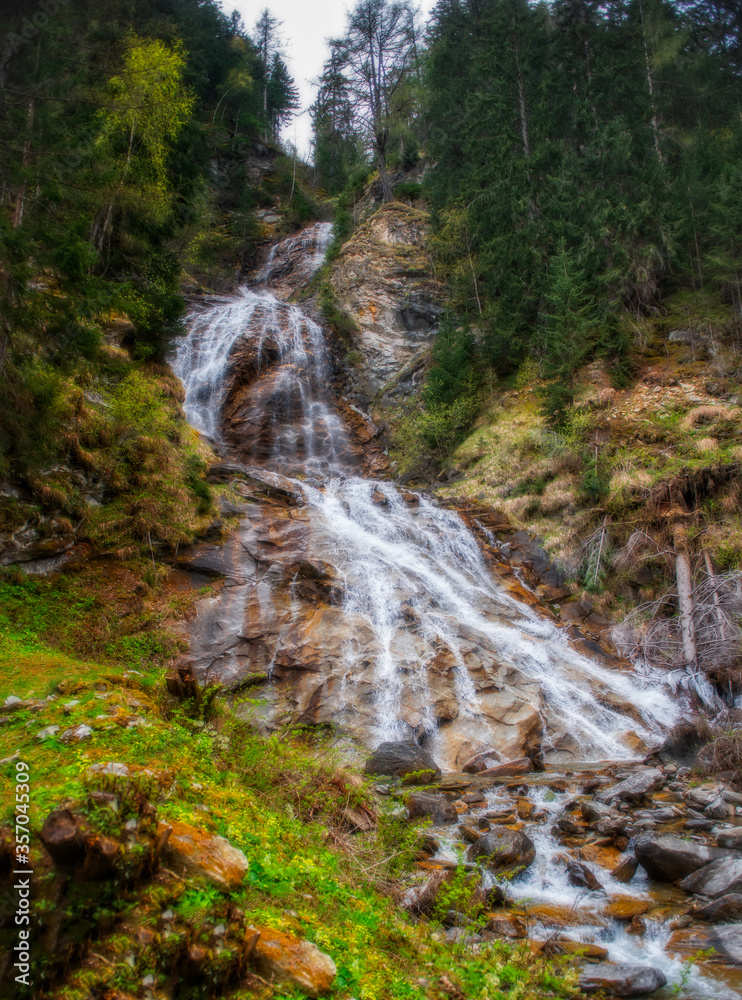 Fototapeta premium Waterfall of Raggaschlucht in april, Carinthia, Austria.