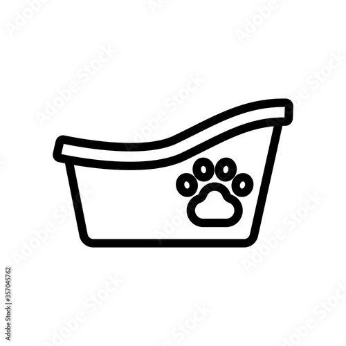 bathtub for animal icon vector. bathtub for animal sign. isolated contour symbol illustration