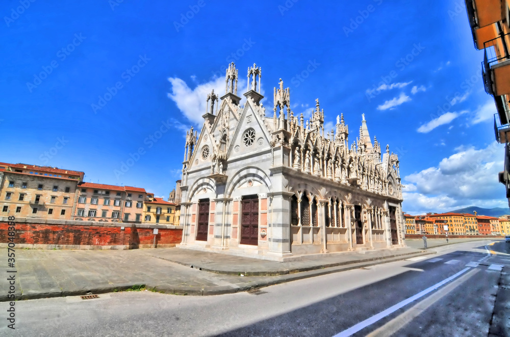 The Church of Santa Maria della Spina, located on Arno riverbank in Pisa 