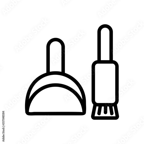 dustpan and brush cleaner tool icon vector. dustpan and brush cleaner tool sign. isolated contour symbol illustration