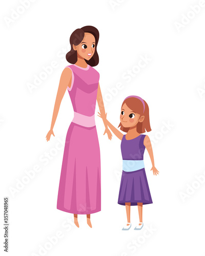 mother with daughter avatars characters