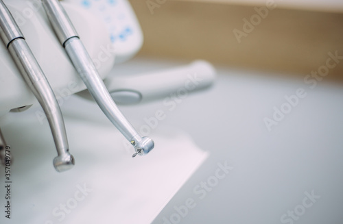 Dental tools. Checking and dental treatment in a dental clinic.