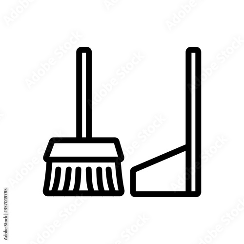 dustpan and brush for clean room icon vector. dustpan and brush for clean room sign. isolated contour symbol illustration