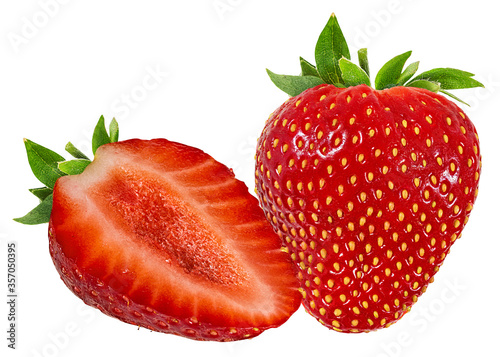 Strawberries isolated on white background with clipping path
